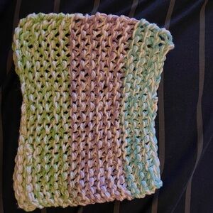 Violet Stripes Knitted Washcloth